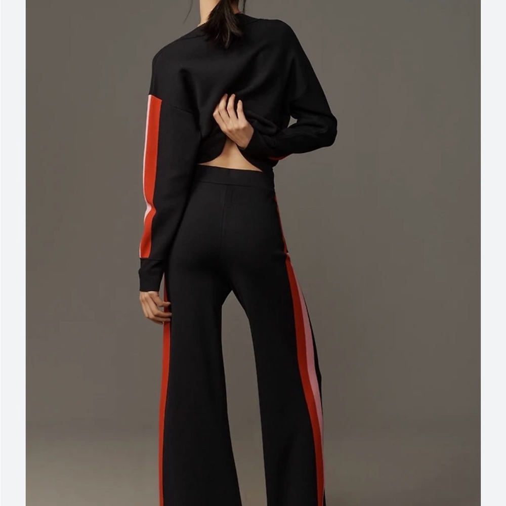 Maeve Black Joggers with Red and Pink Stripes - Picture 2 of 6